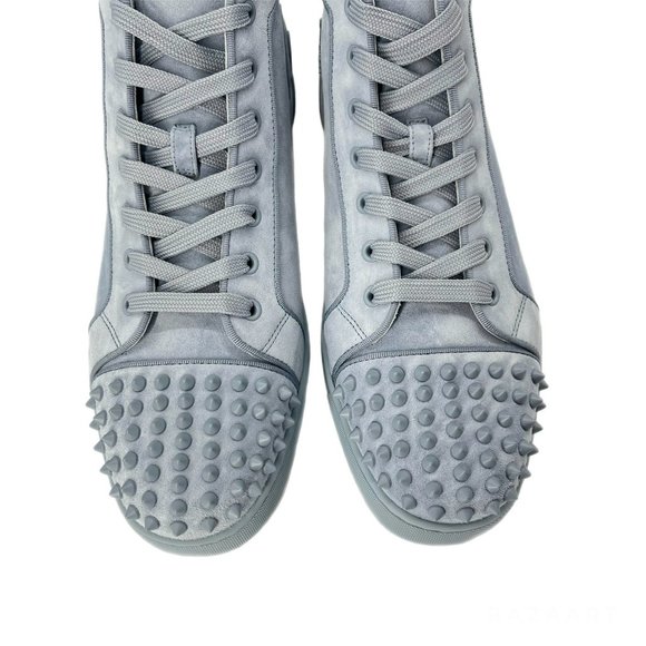 Christian Louboutin Lou Spikes Orlato Suede High-top Sneakers Paseo Blue US 11 - Picture 11 of 15